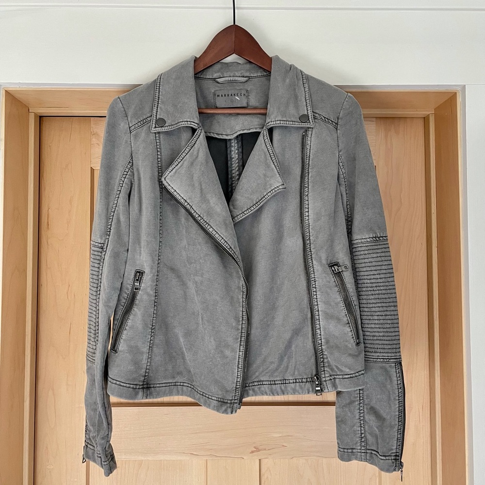NWOT ANTHRO GREY STRETCH MOTO JACKET